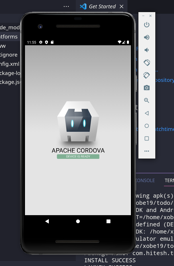 android emulator cordova