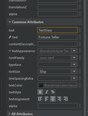 android view attribute editor