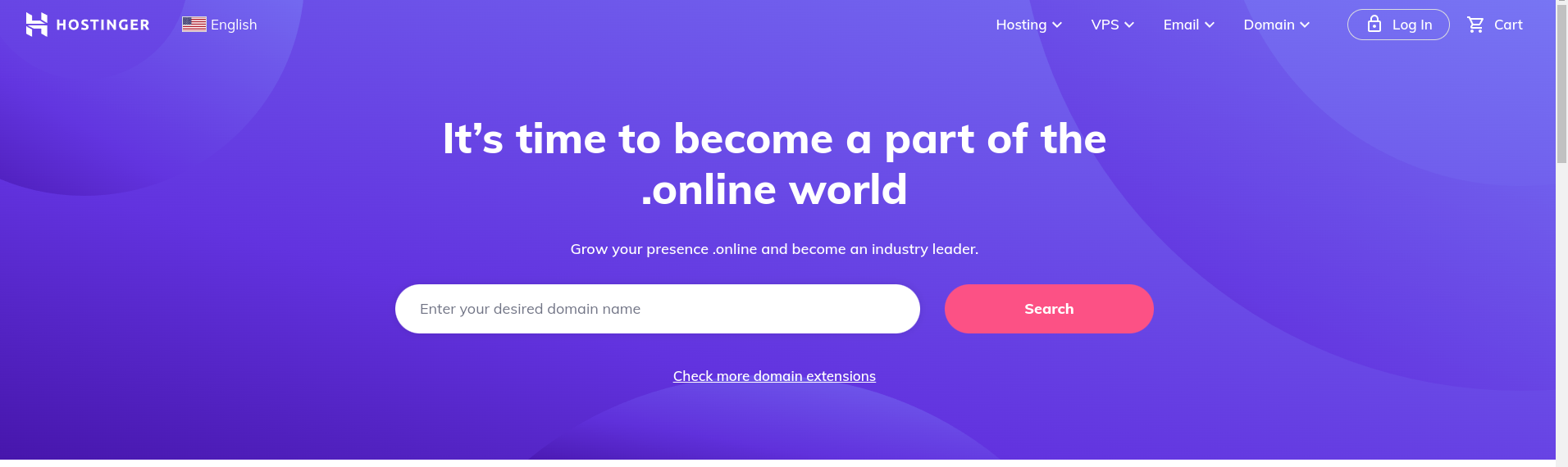 hostinger home page