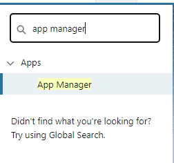 salesforce app manager quick find