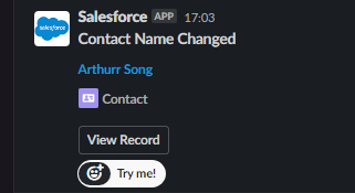 salesforce contact name changed alert on slack
