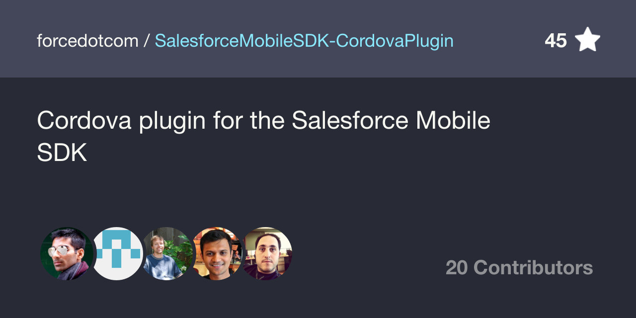 cordova plugin for salesforce mobile sdk